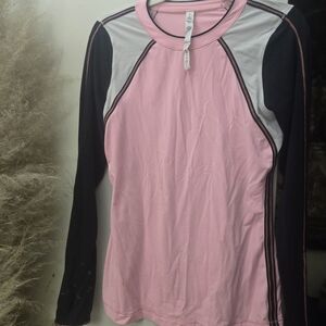 Lululemon Athletica Pink and Gray Long Sleeve Top